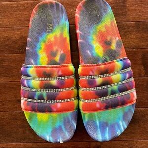 Mudd Candy Rainbow Tie Dye Platform Sandals